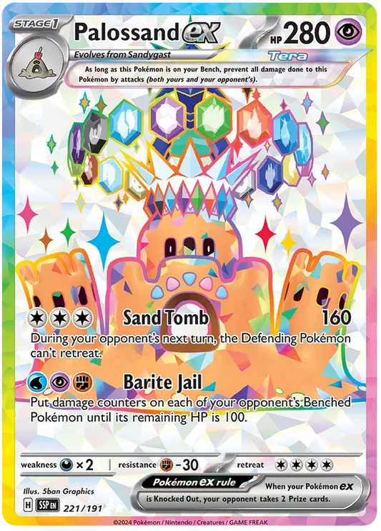 Pokémon TCG Surging Sparks Palossand ex 221/191 Ultra Rare NM