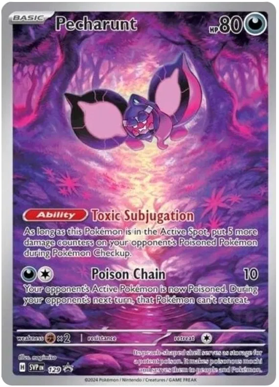 Pokemon Pecharunt SVP129 Illustration Art ETB Promo Pokemon Card M/NM - Sealed