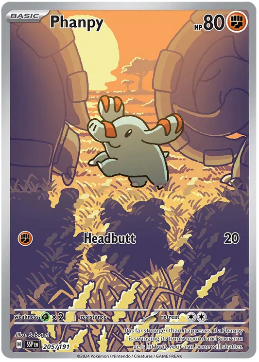 Phanpy 205/191 - Surging Sparks Illustration Rare Pokemon TCG - NM