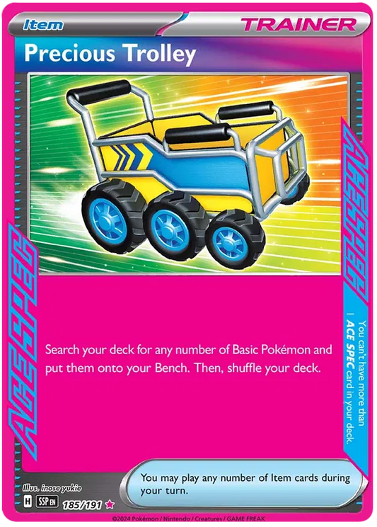 Pokemon Surging Sparks - Precious Trolley - 185/191 - ACE SPEC Holo Rare - M/NM
