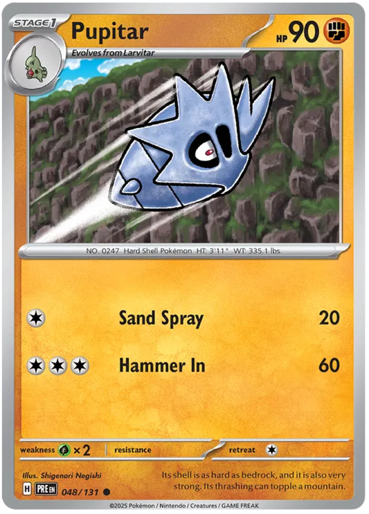Pupitar 48/131 Poke Ball Common Prismatic Evolutions POKEMON TCG NM/M