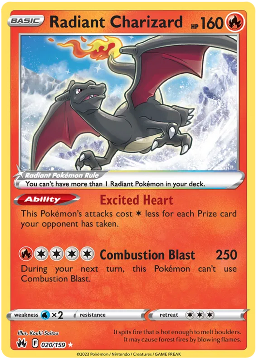 Radiant Charizard - 020/159 Crown Zenith Ultra Rare Pokemon TCG NM