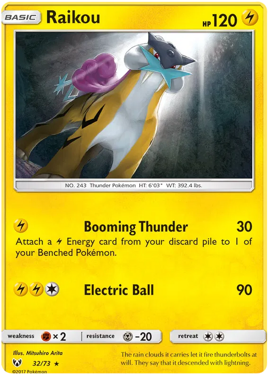 Raikou 32/73 Holo Rare Shining Legends NM/M