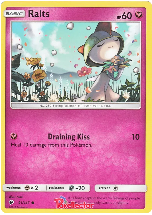 Ralts - 91/147 - Common Reverse Holo - Burning Shadows NM/M