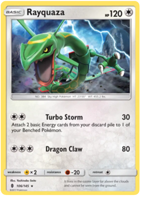 Rayquaza 106/145 Guardians Rising Reverse Holo Rare Pokemon Card NM/M