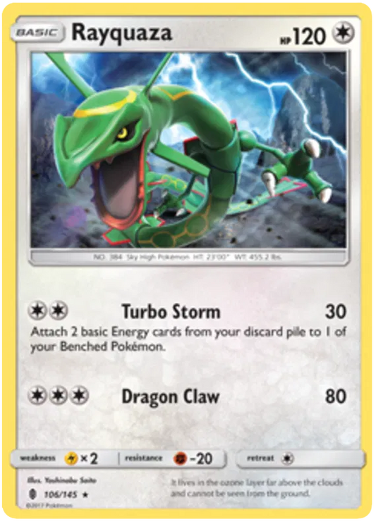 Rayquaza 106/145 Guardians Rising Reverse Holo Rare Pokemon Card NM/M