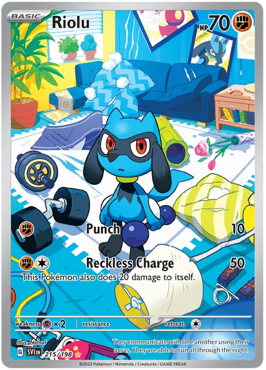 Pokémon TCG Riolu 215/198 SV01: Scarlet & Violet Base Set Illustration Rare NM