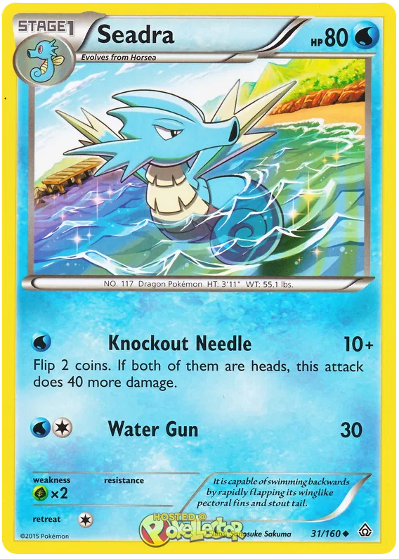 Pokemon TCG · Seadra 31/160 · Reverse Holo · XY: Primal Clash (2015) NM