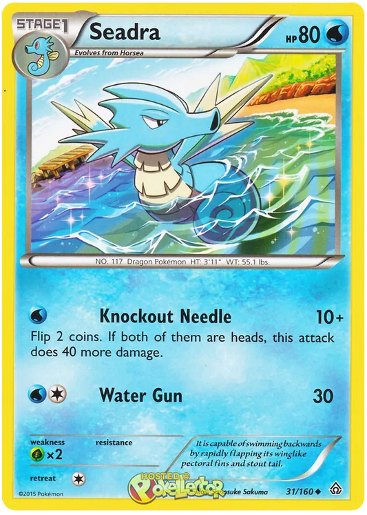 Pokemon TCG · Seadra 31/160 · Reverse Holo · XY: Primal Clash (2015) NM