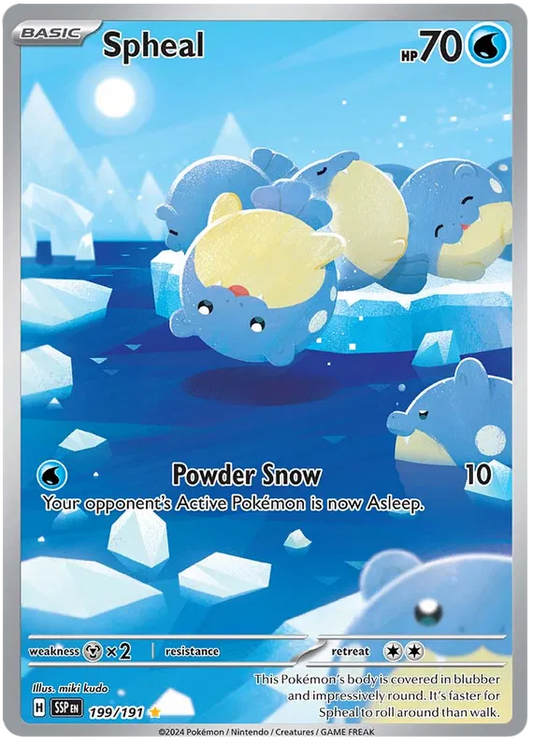 Spheal 199/191 - Illustration Rare - S&V : Surging Sparks - Pokemon nm m