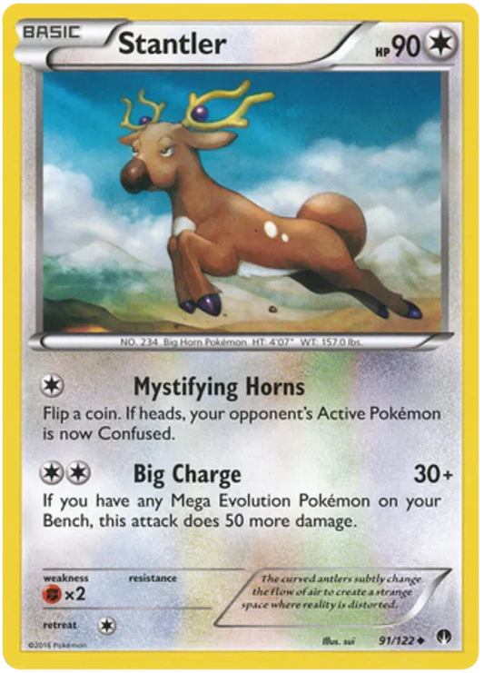 Stantler 91/122 Reverse Holo BreakPoint Pokemon TCG NM/M