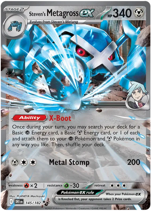 Steven’s Metagross ex 145/182 SV10: Destined Rivals Pokemon Card NM