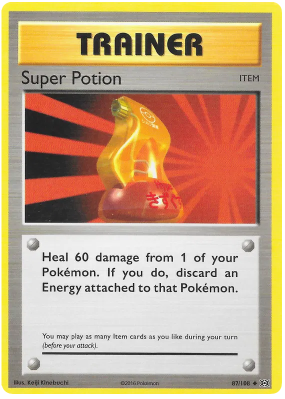 Super Potion 87/108 Reverse Holo XY Evolutions Pokemon Card
