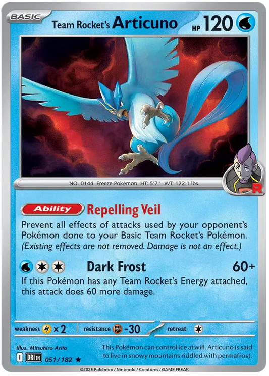Rocket's Articuno - 051/182 - Holo Rare - Destined Rivals - NM/M