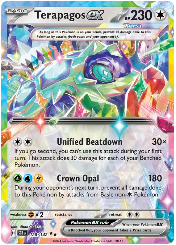 Terapagos ex - 128/142 - Double Rare - Stellar Crown - Pokemon Card - NM/M