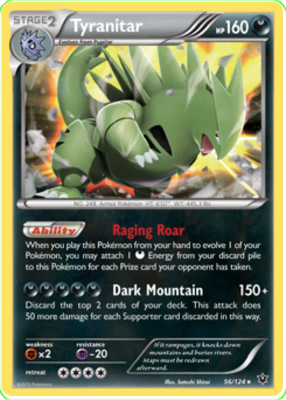 Tyranitar 56/124 Reverse Holo Fates Collide Pokemon Card NM