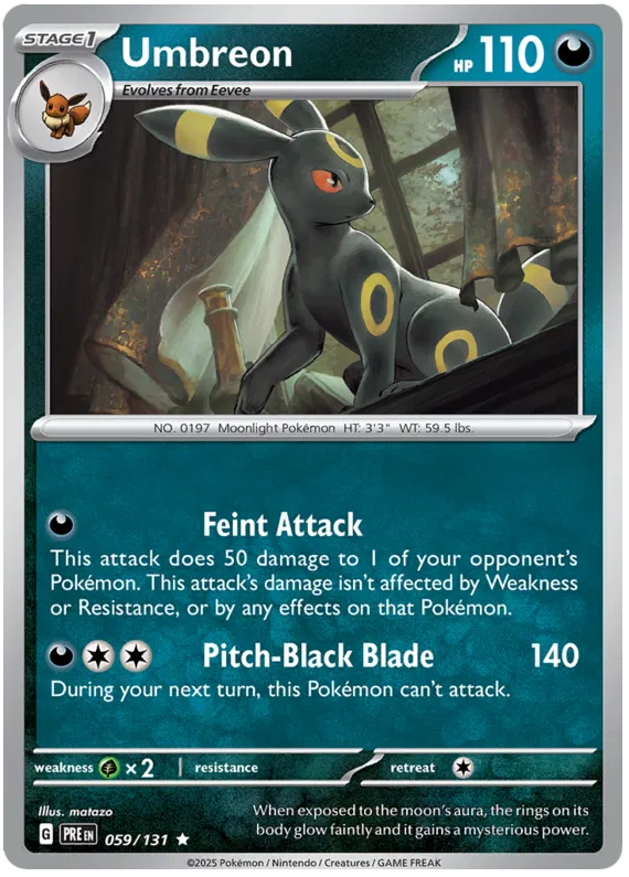 Umbreon 59/131 PRE Prismatic Evolutions - NM Holo Rare Pokemon Card