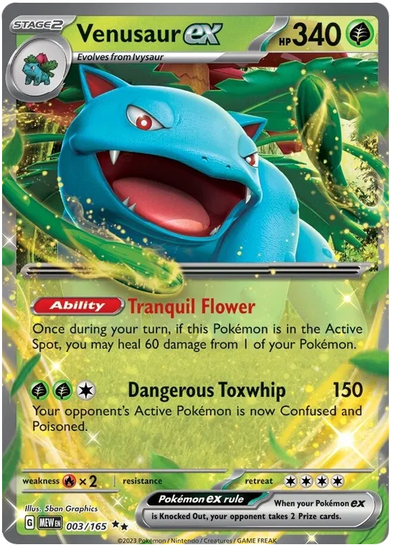 Venusaur ex 003/165 MEWen 151 English Pokemon Card NM