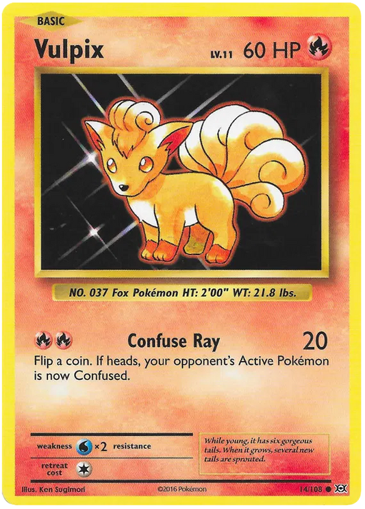 Vulpix - 14/108 - Reverse Holo Common - XY Evolutions NM/M