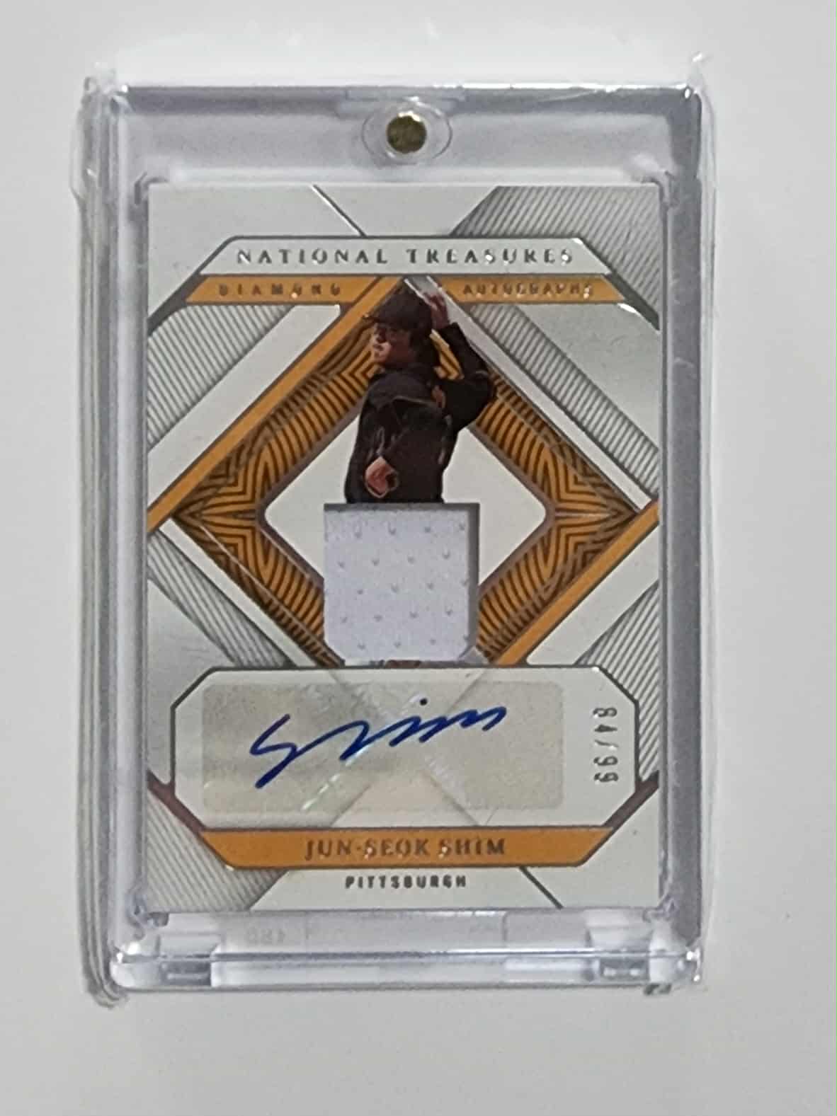 JUN-SEOK SHIM 2023 National Treasures DIA-JS Diamond Autographs Patch Auto /99