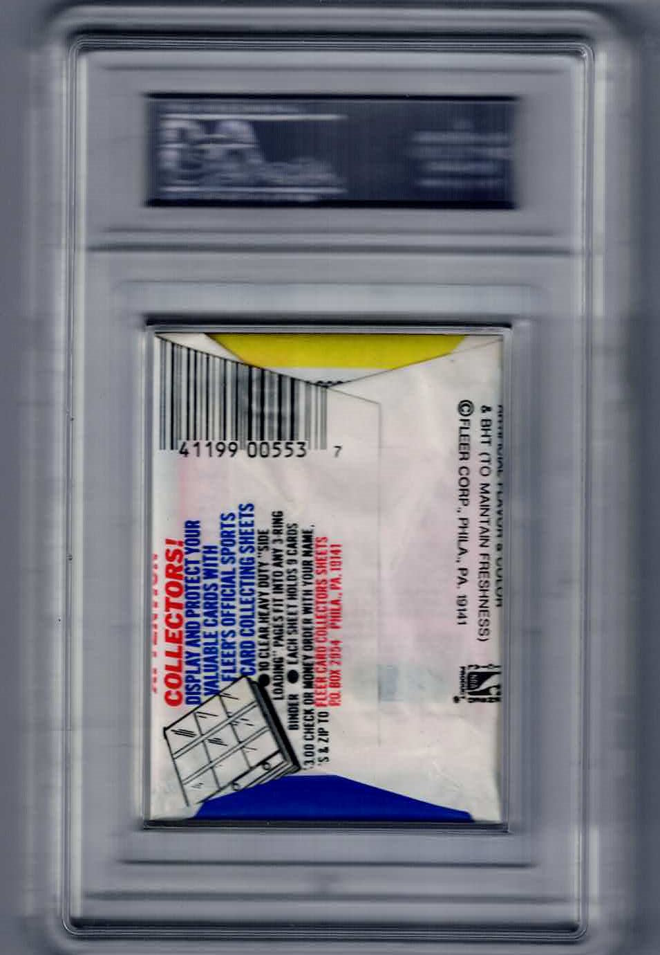 1988 Fleer Basketball Unopened Wax Pack Larry Bird Sticker PSA 9 Mint