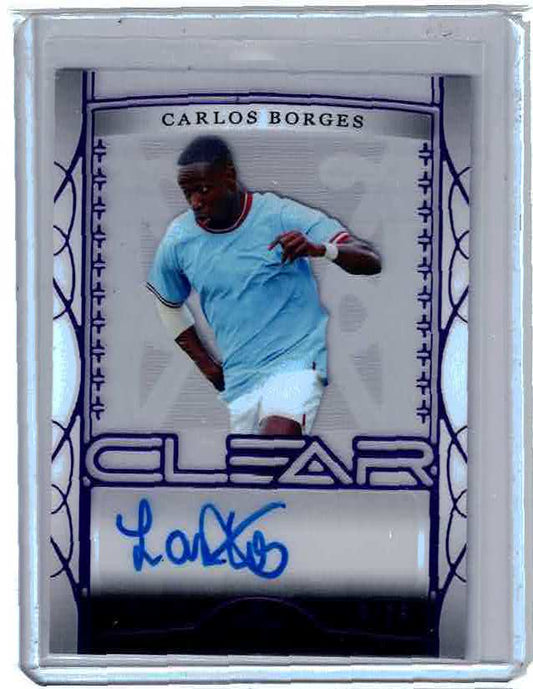 2022 Leaf Trinity Soccer Carlos Borges Clear Auto purple Manchester City 9/25
