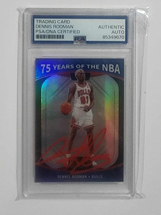panini 2022 Denis Rodman 75 years of the nba on card auto psa authentic