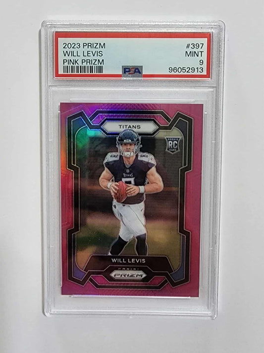 2023 Panini Prizm Football Pink Prizm #397 Will Levis Rookie PSA 9 Mint RC