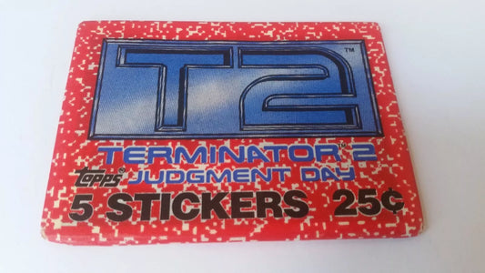 Terminator 2 Judgement Day 1991 Topps - 1 Sealed pack (5 stickers)