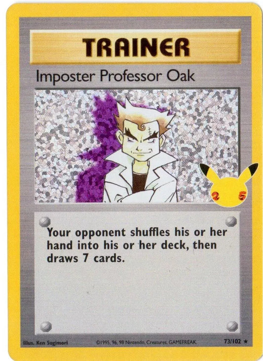 Imposter Professor Oak 73/102 Pokemon Card Celebrations 25th Anniversary NM