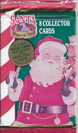 Santa Around the World Trading Cards 1 Sealed Pack