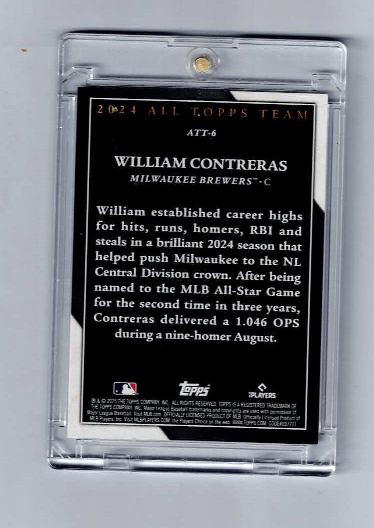 2025 MLB SERIES 1 [ALL TOPPS TEAM FOIL CARD] ATT-6 William CONTRERAS (BREWERS)