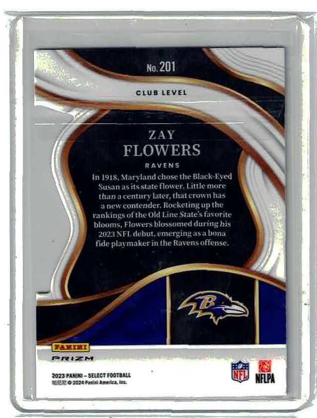 2023 Select Zay Flowers RC Tie Dye Prizm Rookie Premier #201 Ravens